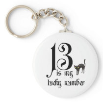 13 is my lucky number+black cat keychains