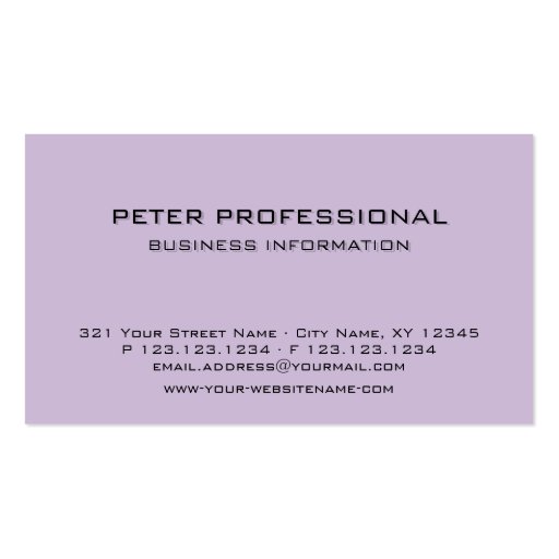 13 Modern Professional Business Card light violet (front side)