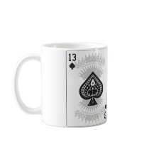 13 of Spades: Fictional Playing Card: Coffee Mug