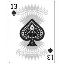 13 of Spades: Fictional Playing Card: White Shirt