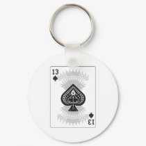 13 of Spades: Playing Card: keychains by spiritswitchboard 13 of Spades: Playing Card: keychains