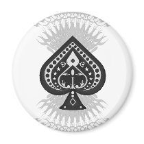 13 of Spades: Playing Card: magnets