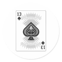 13 of Spades: Playing Card: stickers