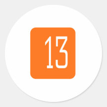 #13 Orange Square Sticker