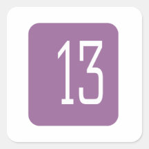 #13 Purple Square Stickers