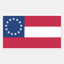 13 Star Confederate Flag Rectangle Stickers