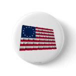 13-star flag, Betsy Ross pattern Pinback Button