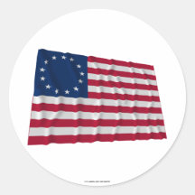 13-star flag, Betsy Ross pattern Round Sticker