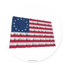 13-star flag, Betsy Ross pattern Round Sticker