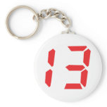 13 thirteen  red alarm clock digital number keychains
