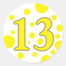 13-Thirteen Round Stickers