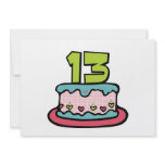 13 Year Old Birthday Cake Personalized Invite