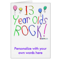 13 Year Olds Rock ! Greeting Cards
