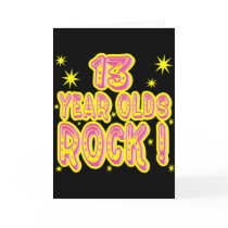 13 Year Olds Rock! (Pink) Greeting Card by TShirtDotCom 13 Year Olds Rock! (Pink) Greeting Card