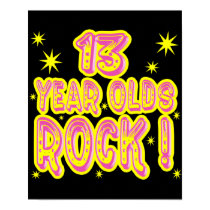 13 Year Olds Rock! (Pink) Poster Print