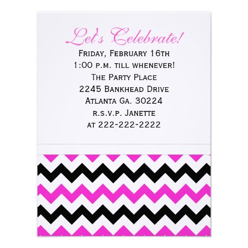 13th Birthday: Chevron Print :Party Invitation