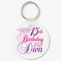 13th Birthday Diva keychains
