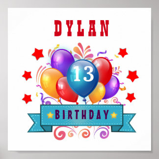 13th Birthday Posters | Zazzle