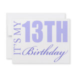 13th Birthday Gift Idea Custom Invitation