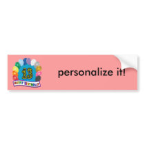 13th Birthday Gifts with Assorted Balloons Design Bumper Sticker