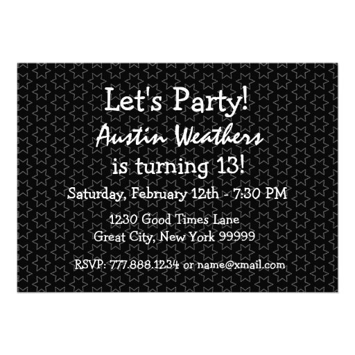 13th Birthday Modern For Him Red White Black G207 Invitation
