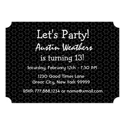 13th Birthday Modern For Him Red White Black G213A Invitations