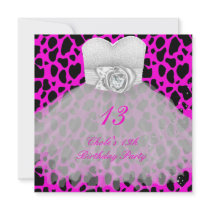 13th Birthday Party Girls 13 Teen Custom Announcements