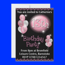 13th Birthday Party Invitation