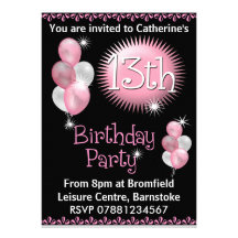 13th Birthday Party Invitation
