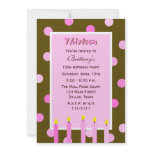 13th Birthday Party Invitation -- Pink Polka Dots