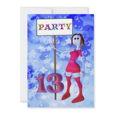 13th Birthday party sign board invitation by Eggznbeenz