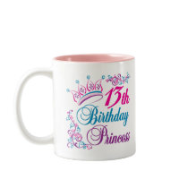 13th Birthday Princess mugs