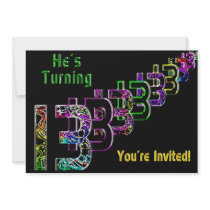 13th Birthday - Teen Invitation - Colorful