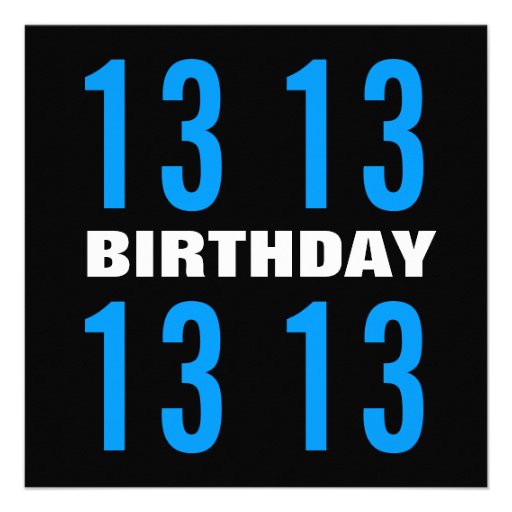 13th Teen Birthday Modern Navy Blue Stars G401 Custom Invitation
