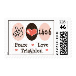 140.3 Peace Love Triathlon Postage Stamps