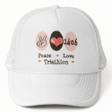 140.6 Peace Love Triathlon Cap hats