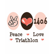 140.6 Peace Love Triathlon Long Sleeve T-shirt by RunnerTeesGifts 140.6 Peace Love Triathlon Long Sleeve T-shirt
