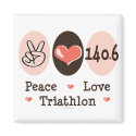140.6 Peace Love Triathlon Magnet