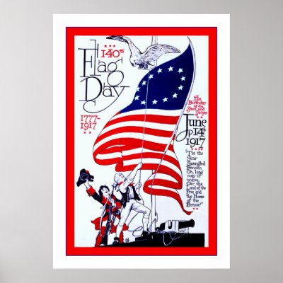 140th Flag Day ~ Vintage Advertising Poster