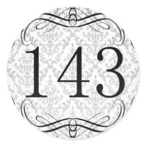 143 Area Code Round Stickers
