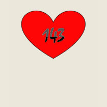 143 Heart Black Border t-shirts
