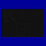 144 BLACK SWIRLS SQUARES DARK PATTERN DIGITAL WALL yard signs
