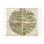 1475 Oldest Known Woodcut World Map Postcards