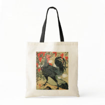14. 南天雄鶏図, 若冲 Red Nuts and Rooster, Jakuchu Tote Bag