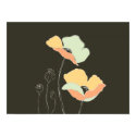 $14.95 Soft Flowers Print Poster Pink Retro Modern print