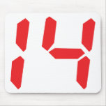 14 fourteen  red alarm clock digital number mouse mat