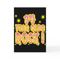 14 Year Olds Rock! (Pink) Greeting Card by TShirtDotCom 14 Year Olds Rock! (Pink) Greeting Card