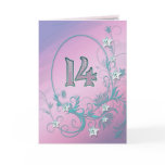 14th Birthday card with diamond stars