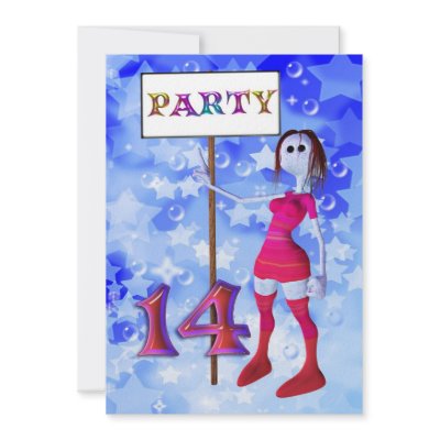 14th Birthday party sign board invitation by Eggznbeenz