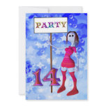 14th Birthday party sign board invitation